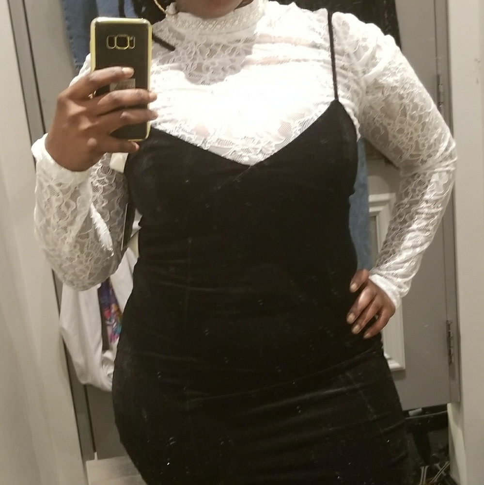 NEW Faux Pearl Lace Top